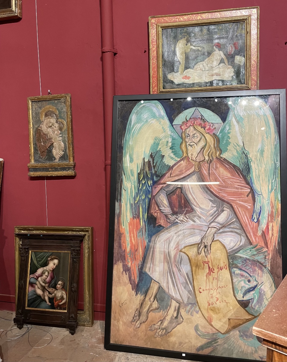Rostislas Loukine (Belgorod 1904 – Bar-sur-Aube 1988), L’Ange déchu, 1952  Gouache su carta -photo-6