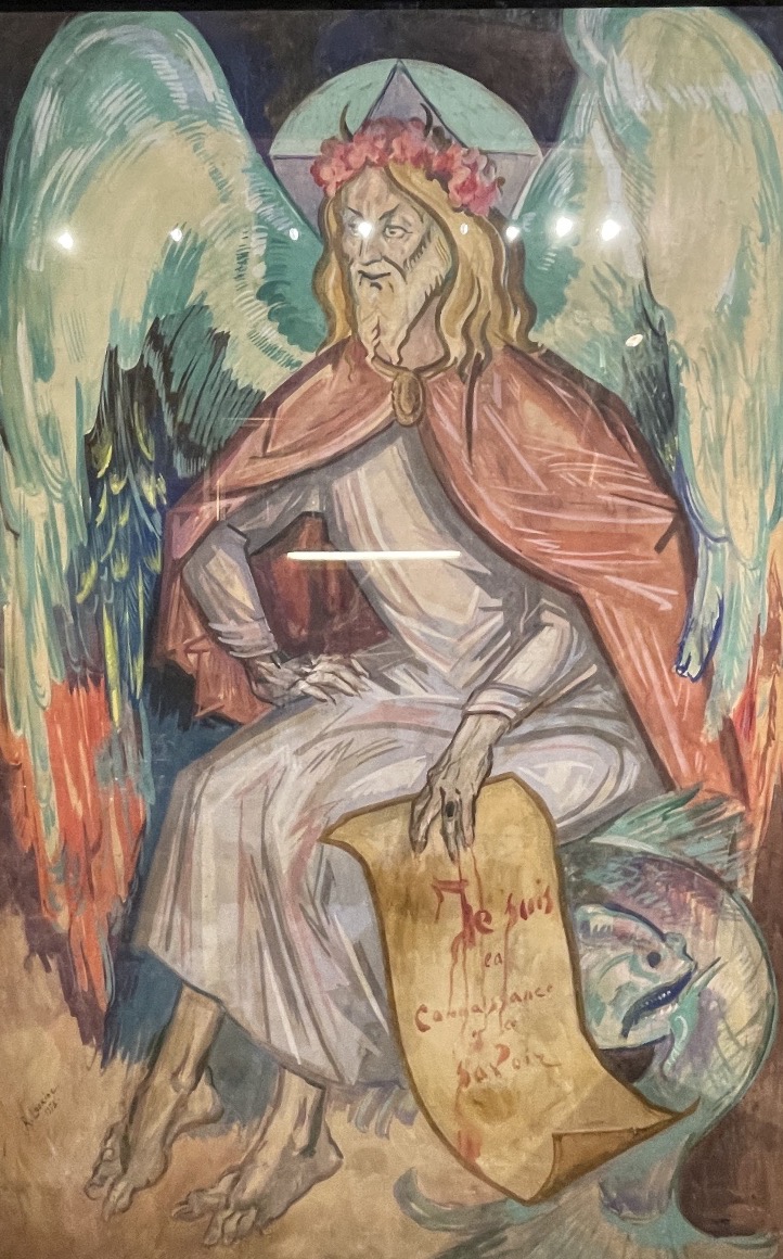Rostislas Loukine (Belgorod 1904 – Bar-sur-Aube 1988), L’Ange déchu, 1952  Gouache su carta 
