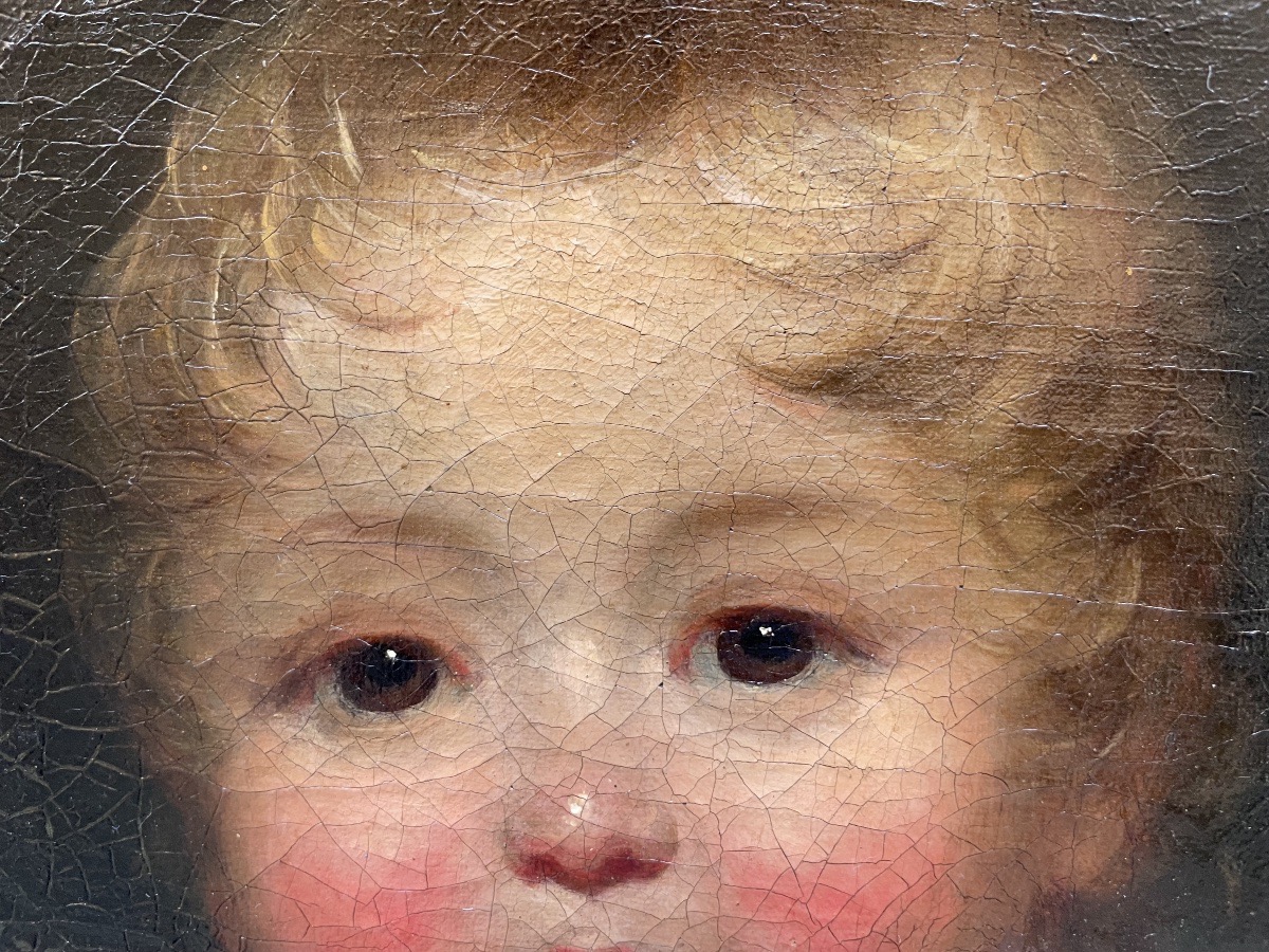 Ritratto di madre e figlio, scuola inglese, Regency 1815-1820, firmato James Green -photo-7