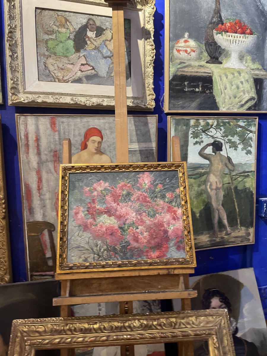 Natura morta con mazzo di garofani rosa – Cayo Guadalupe, scuola spagnola, primo Novecento -photo-7