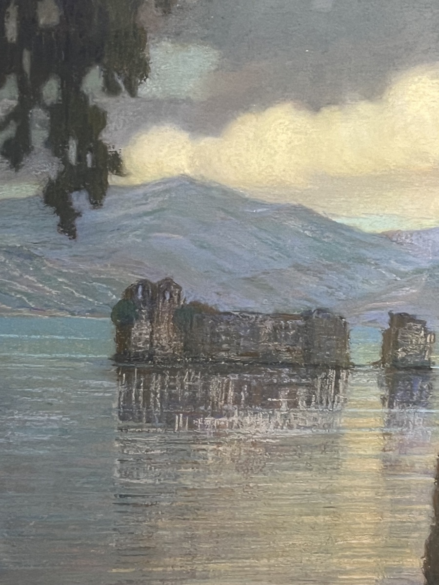 Lago Maggiore, Veduta dei castelli di Cannero, Firmato Vittorio Piano, Inizio XX sec.-photo-1