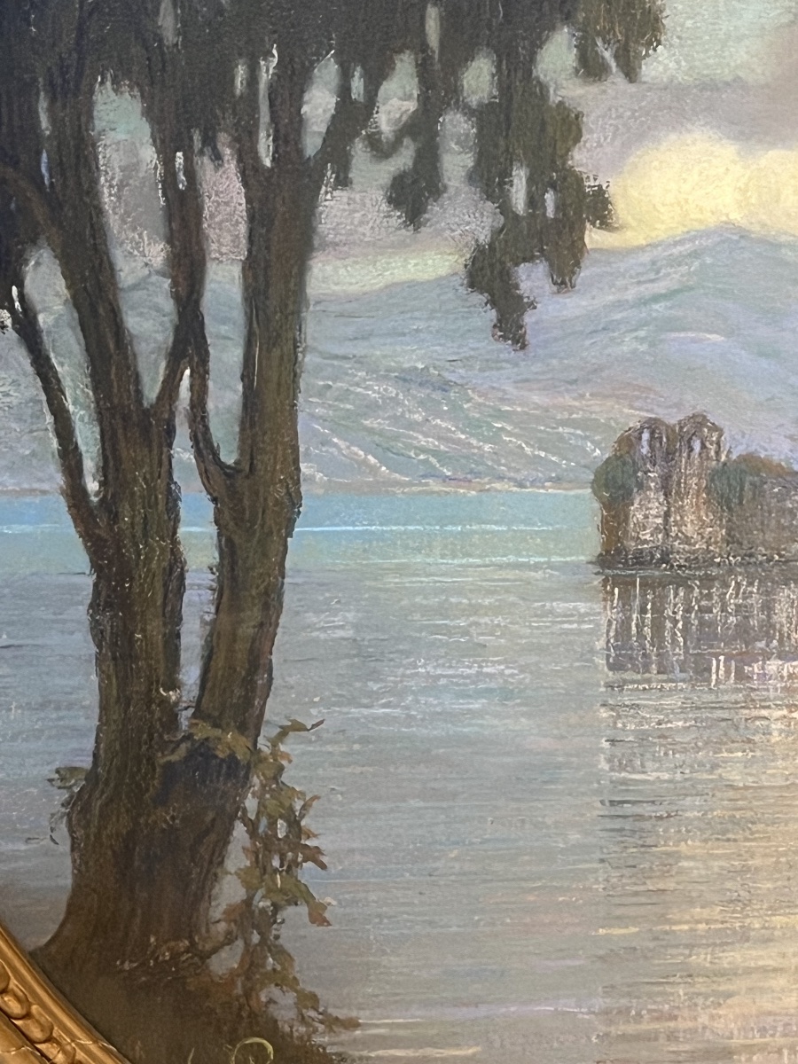 Lago Maggiore, Veduta dei castelli di Cannero, Firmato Vittorio Piano, Inizio XX sec.-photo-4