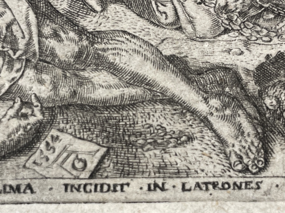 Heinrich Aldegrever, incisione a bulino, Buon Samaritano, XVI secolo, 1554  -photo-3