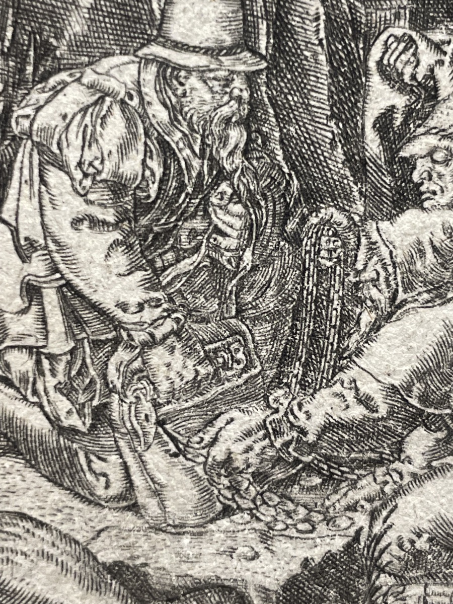 Heinrich Aldegrever, incisione a bulino, Buon Samaritano, XVI secolo, 1554  -photo-4