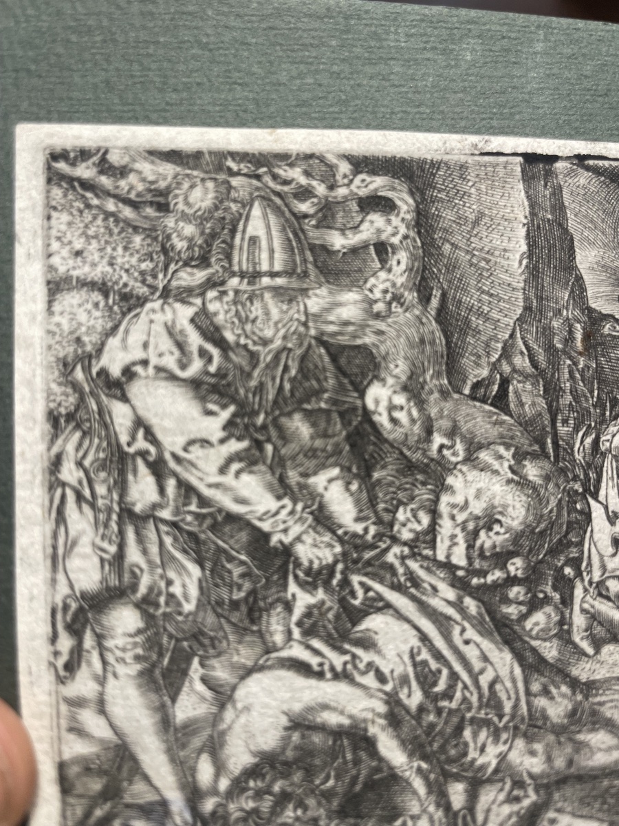 Heinrich Aldegrever, incisione a bulino, Buon Samaritano, XVI secolo, 1554  -photo-8
