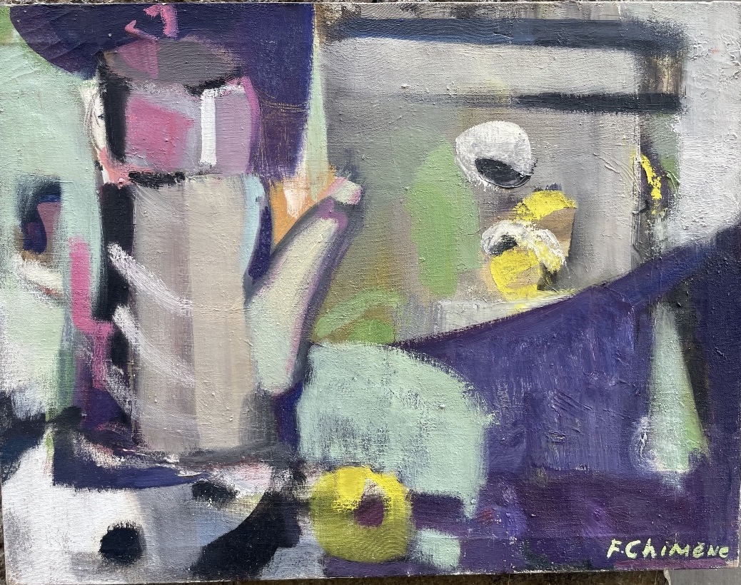 F. Chimène, La Caffettiera, pittrice di Chatou, Parigi, anni 1970