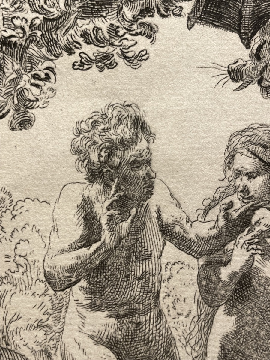 Adam ed Eva da Rembrandt – inciso da Pierre-François Basan, XVIII secolo-photo-2