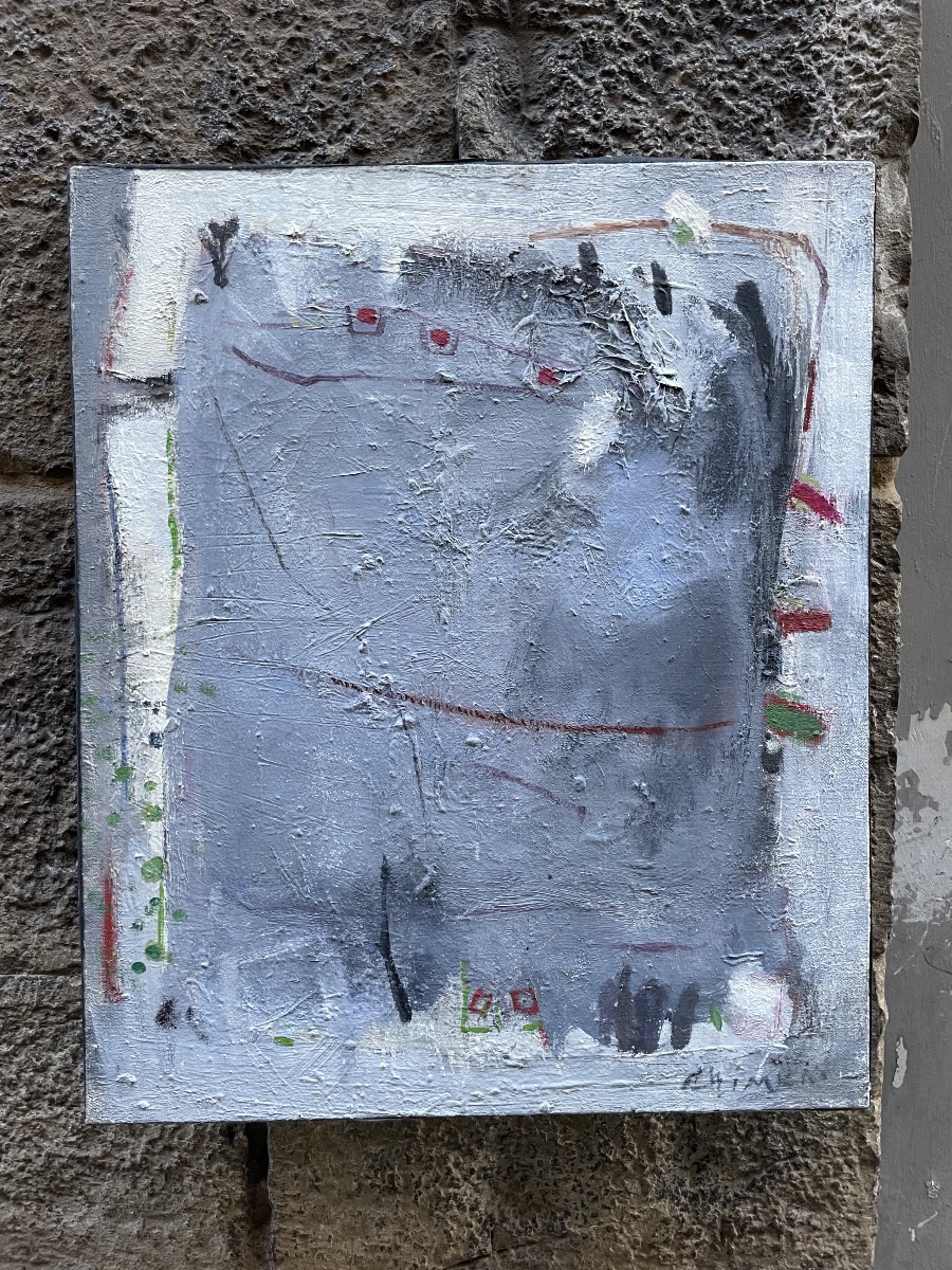 Francine Chimène, Segni nel grigio, pittrice francese, Chatou, circa 1980-photo-5