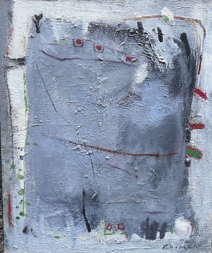 Francine Chimène, Segni nel grigio, pittrice francese, Chatou, circa 1980