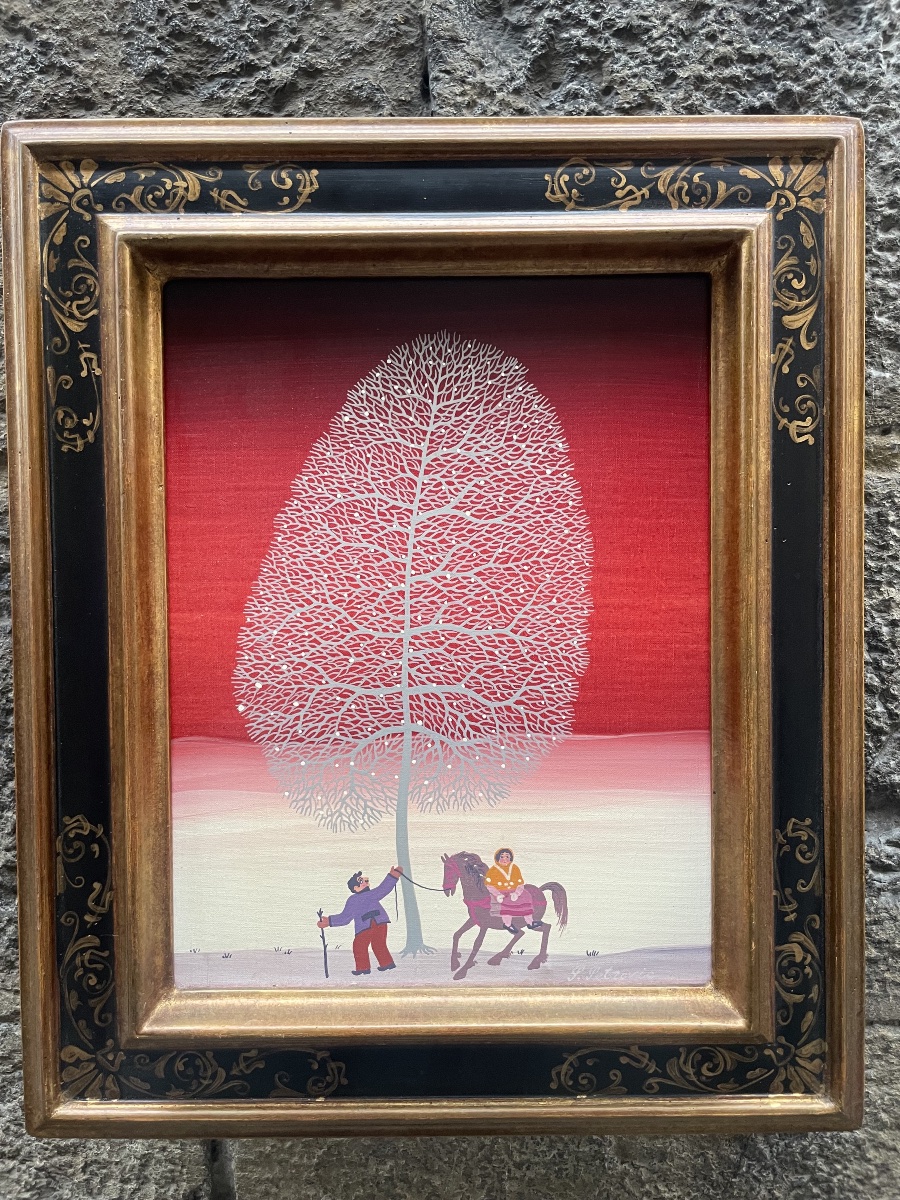 Stevan D. Petrovic, albero bianco, pittore naïf tra Serbia, Francia e Svizzera, circa 1980  