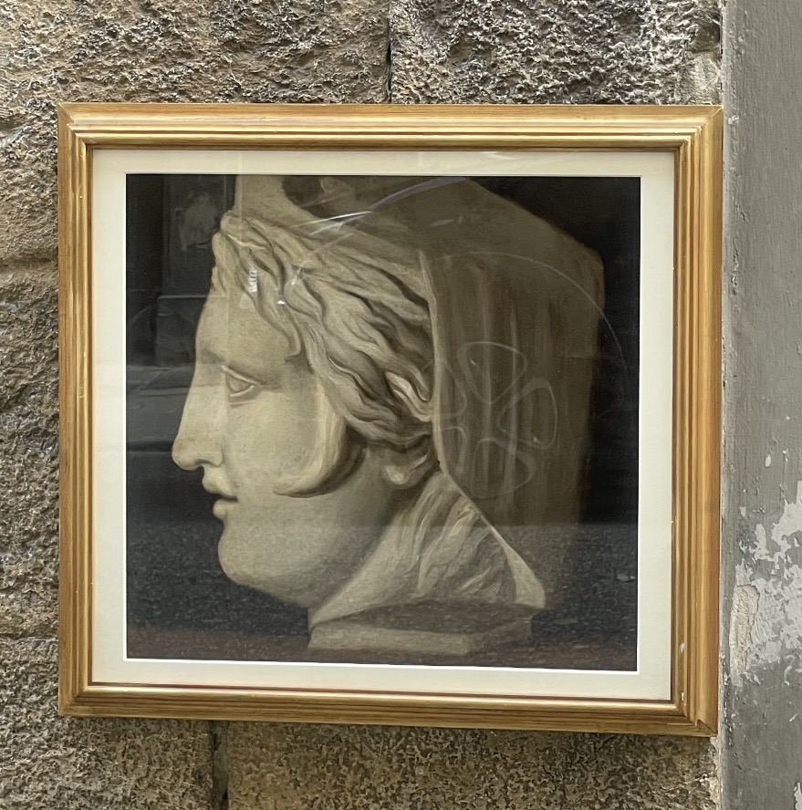 Studio accademico di testa di imperatrice romana con velo e diadema – XIX secolo  Olio su carta-photo-3
