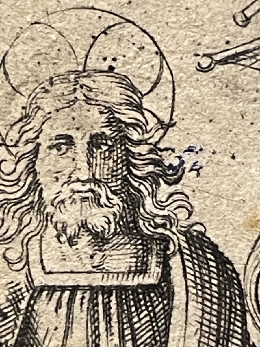 Marcantonio Raimondi, Salvator Mundi, incisione a bulino, collezione Böhm. XVI secolo-photo-5