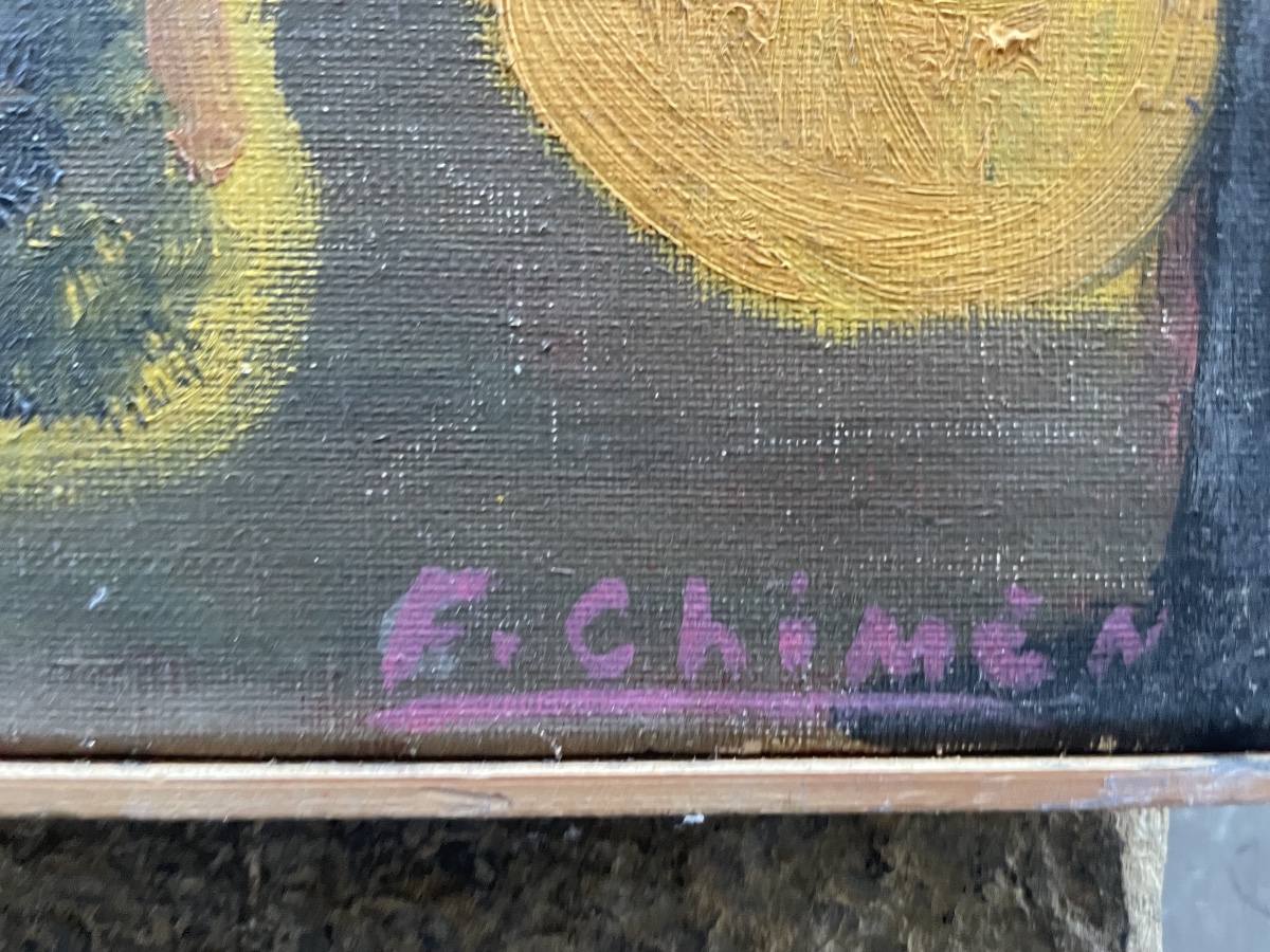 Francine Chimène, Pot rose, scuola francese, Chatou, anni 1970  Francine Chimène (1929–2019) -photo-2