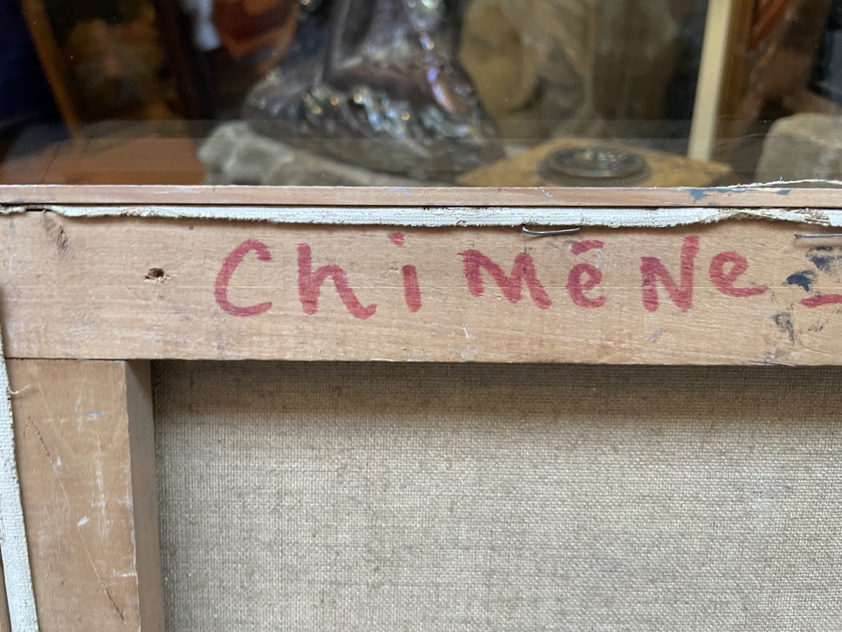 Francine Chimène, Pot rose, scuola francese, Chatou, anni 1970  Francine Chimène (1929–2019) -photo-4