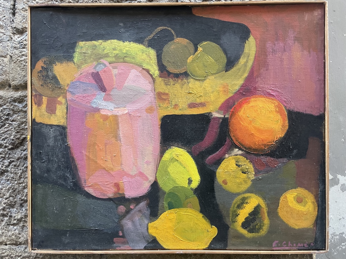 Francine Chimène, Pot rose, scuola francese, Chatou, anni 1970  Francine Chimène (1929–2019) 