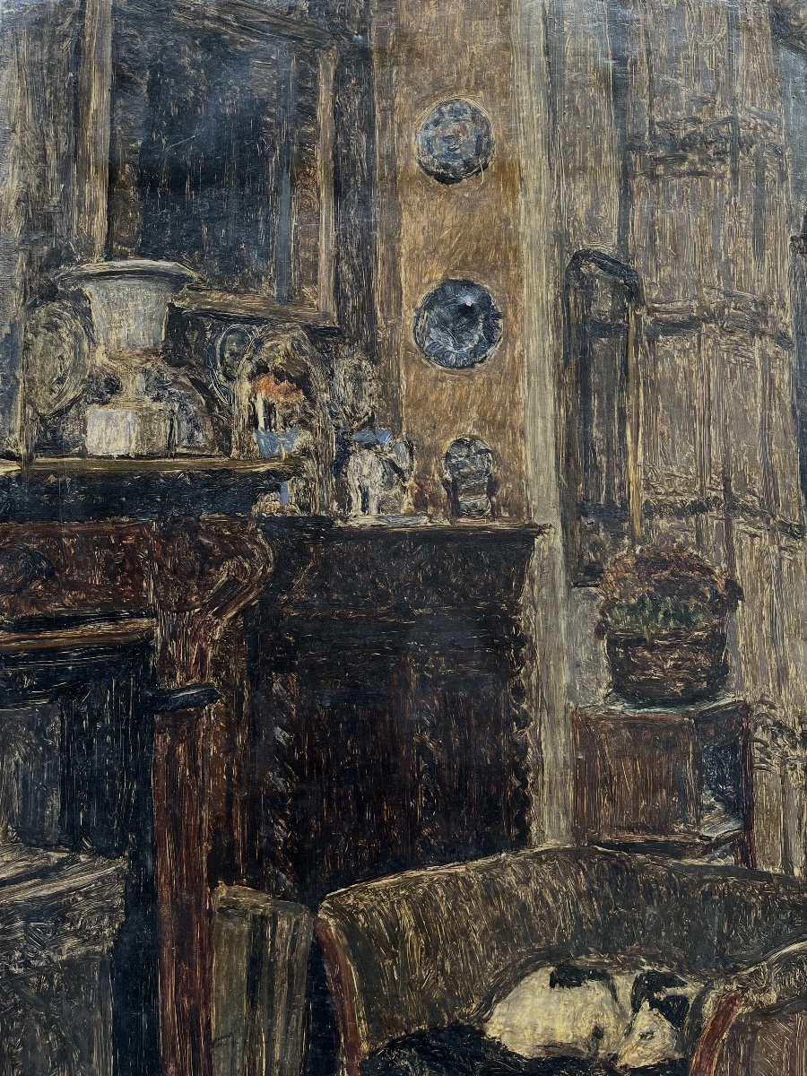 Intérieur à Auderghem, Henri Le Roux, firmato e datato 1936.-photo-3