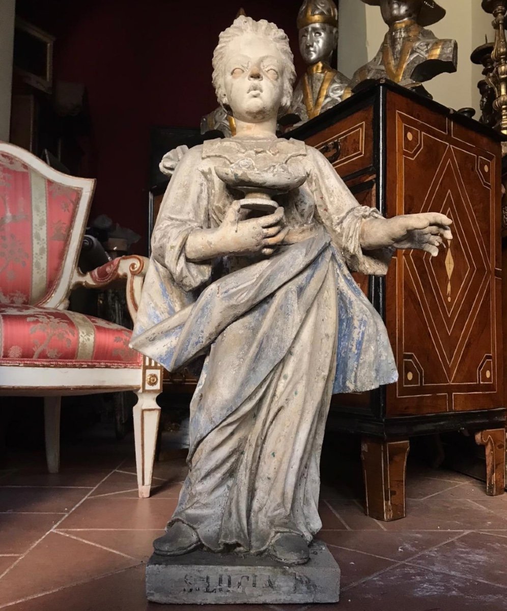 Statue De Sainte Lucie.  Pierre De Vicence.  Fin XVIIe
