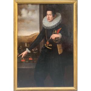Circa 1620. Granduca Cosimo II Medici, Cavaliere dell'Ordine di Santo Stefano.  