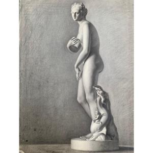 Venere di Medici. Disegno accademico italiano.  XIX secolo.  72 cm x 55cm