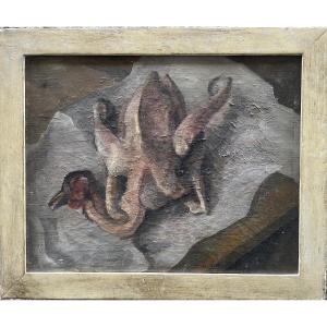 Jean Lachaud, “Il sera cocotte”.  Natura morta in cucina