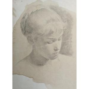 Studio per la testa di una giovane santa – Enrico Reffo (1831–1917) 