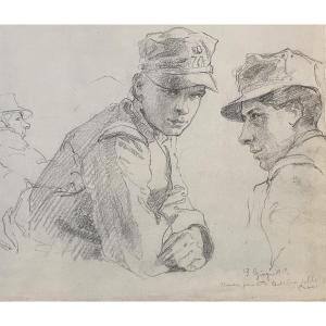 Accampamento del 70° Reggimento nei pressi di Firenze, 9 giugno 1912 – disegno di Aug.  Gardell