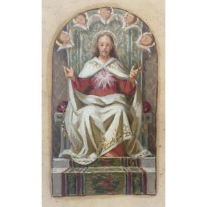 Enrico Reffo (Torino, 1831 – 1917) Bozzetto per pala d’altare con il Sacro Cuore di Gesù