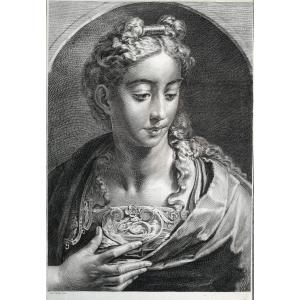 Minerva/Atena da Parmigianino – Incisione di Cornelis Visscher, Cabinet Reynst, XVII–XVIII sec.