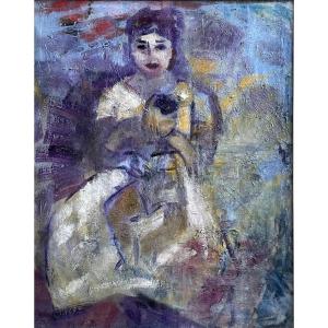 Claude Vanier, born Simon Abramovitch (Le Havre 1903 – Paris 1958) – Mother and Child in violet