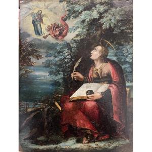 San Giovanni a Patmos, visione apocalittica, seguace di Maarten de Vos, ca. 1620