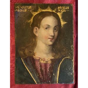 Salvator Mundi, olio su rame. Ambito nord-italiano. Fine XVI – inizi XVII secolo. Cm 9 x 7  