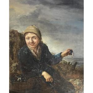 Mangiatore di cozze, scuola olandese XVII secolo, entourage di Frans Hals il Giovane 