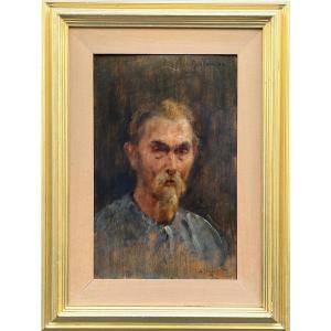 Alfonso Hollaender, Ritratto di uomo orientale “Giacomino”, firmato e datato 1878