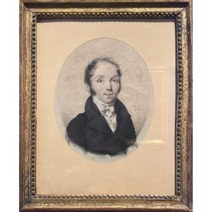 Ritratto maschile a pastello su carta, firmato e datato E. Bouchardy, 1819