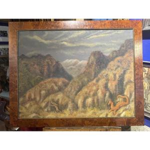 Bartolomeo Butori, Lucca, Tema mitico con drago, datato 1950  