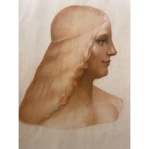 Studio accademico dal ritratto di Isabella d’Este di Leonardo da Vinci, circa 1870