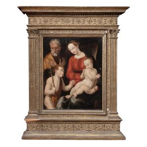 Sacra Famiglia con San Giovannino e San Giuseppe – Scuola bolognese, seconda metà del XVI sec