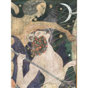 Vladimir Polunin – Theatrical Set Fragment and Female Figure, Painted on Both Sides