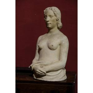 Giorgio Rossi (1892–1963) Figura femminile con le mani incrociate, circa 1930, cm 78