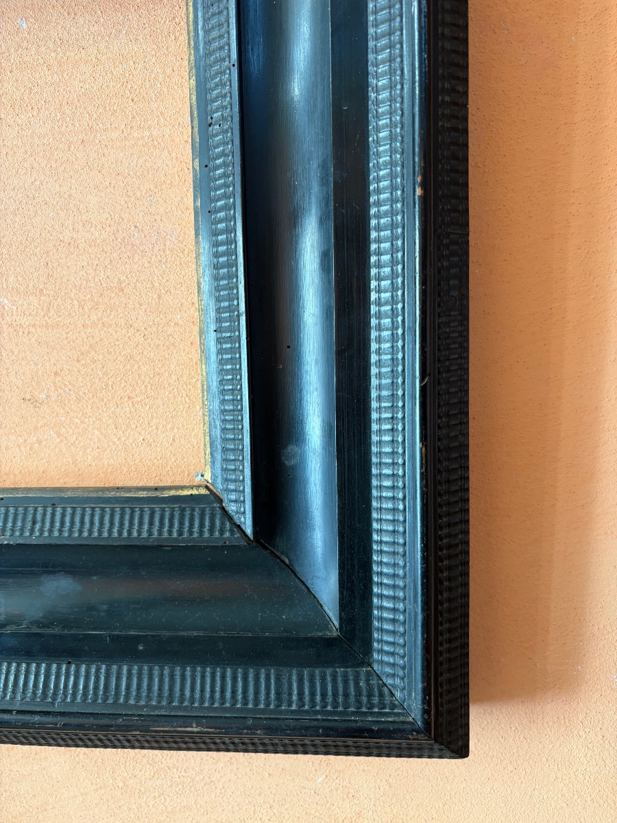 Cornice Guilloche '  Nera . Sec . XVIII . Misure Luce cm 22,9 X  27,8 . -photo-3