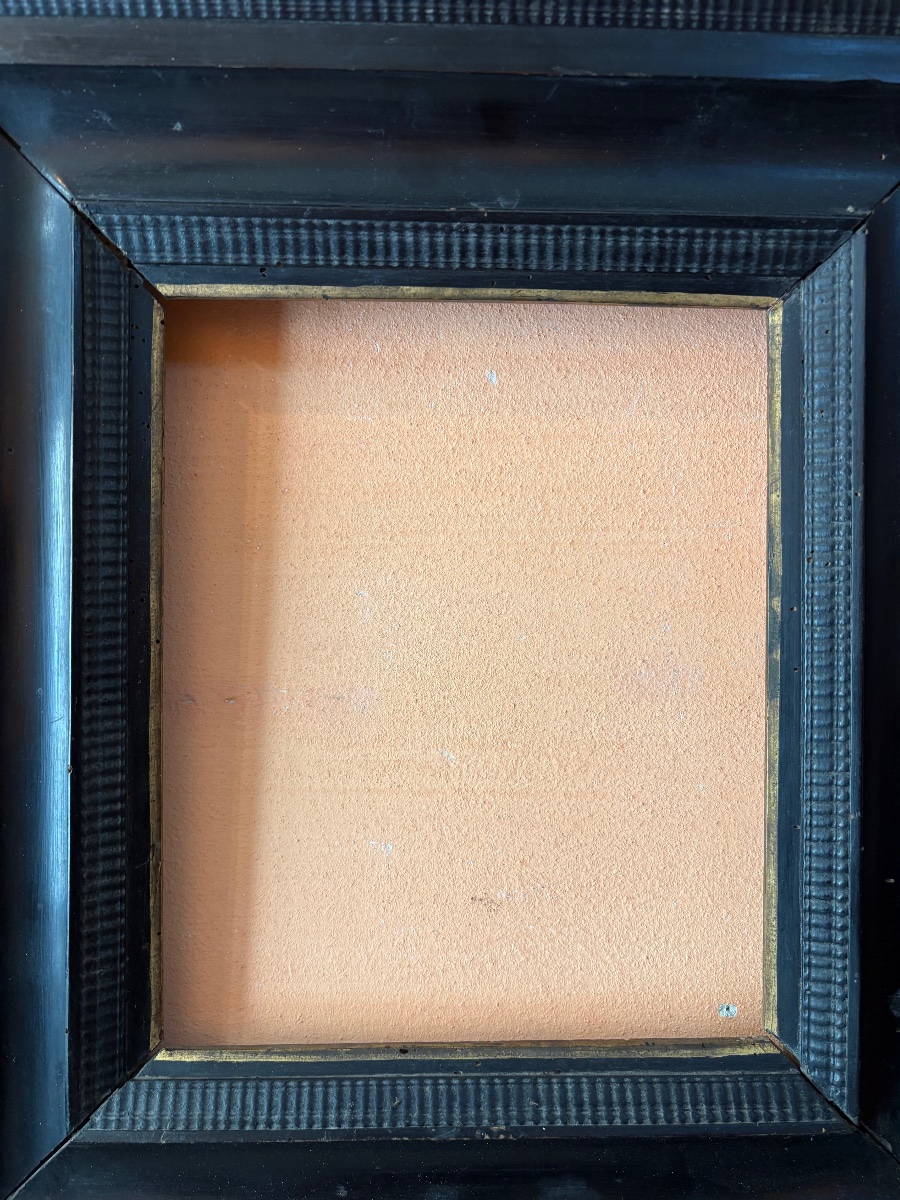 Cornice Guilloche '  Nera . Sec . XVIII . Misure Luce cm 22,9 X  27,8 . -photo-1