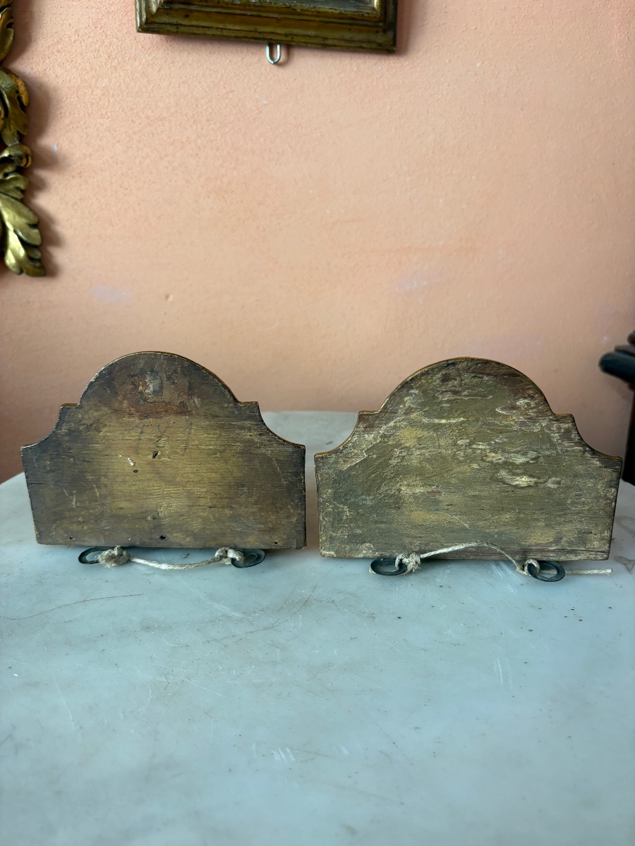 2 Mensole in legno intagliato e Dorato -photo-2