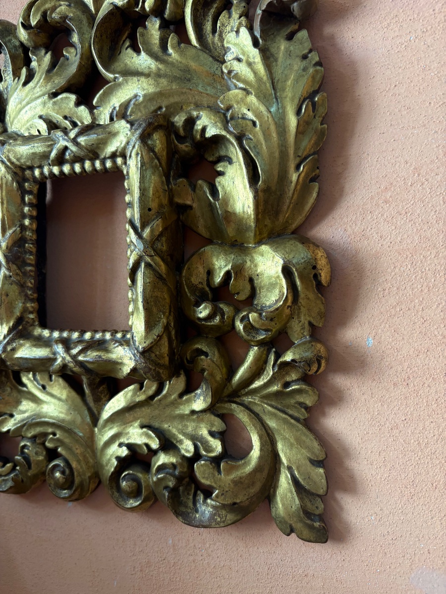 Cornice in legno intagliato e Dorato . -photo-4