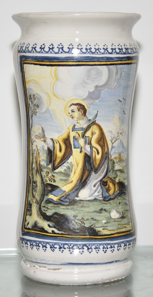 Albarello in maiolica di Castelli