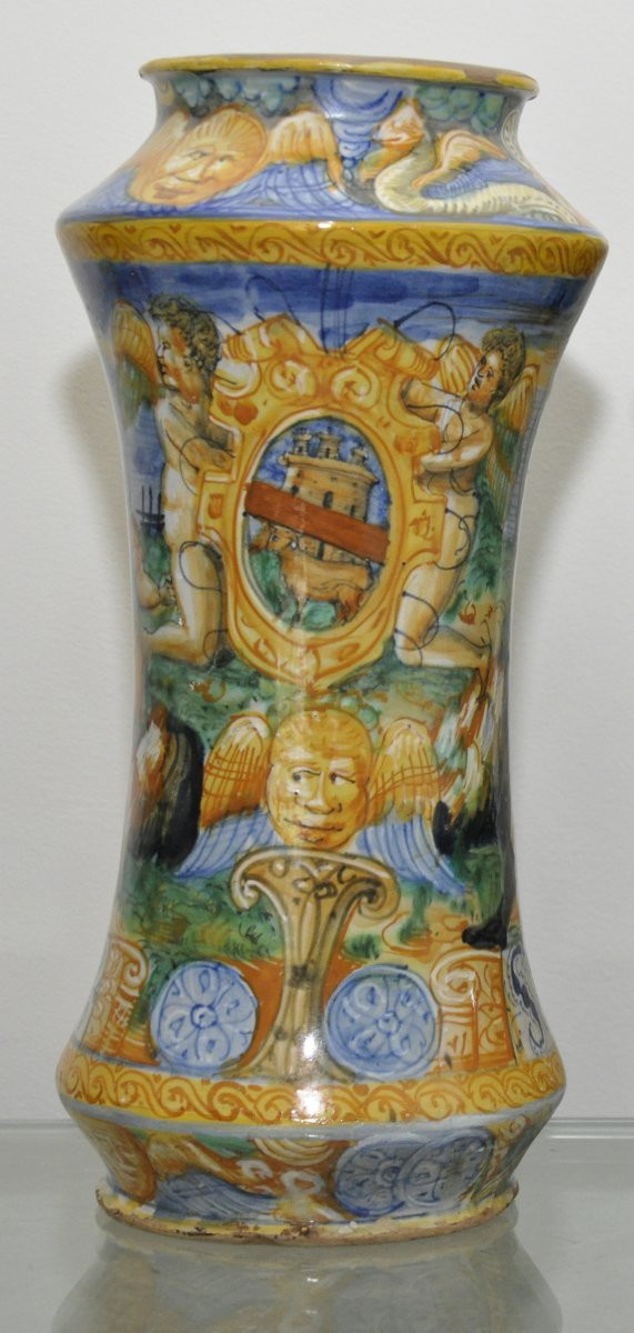 Albarello in maiolica di Casteldurante Angelo e Ludovico Picchi 1562-63-photo-2