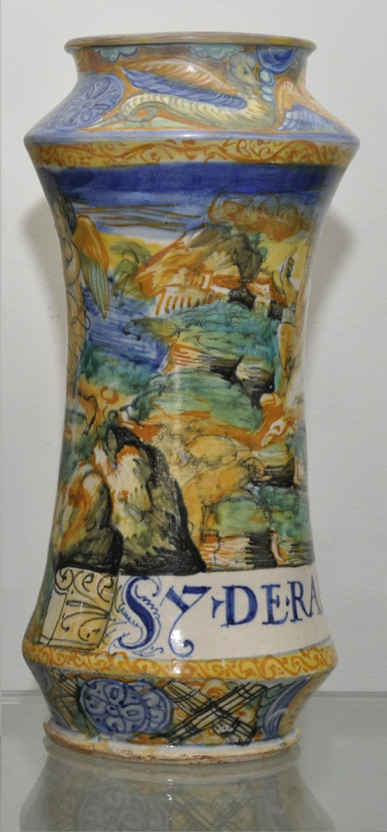 Albarello in maiolica di Casteldurante Angelo e Ludovico Picchi 1562-63-photo-2