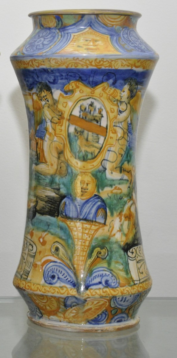 Albarello in maiolica di Casteldurante Angelo e Ludovico Picchi 1562-63-photo-3