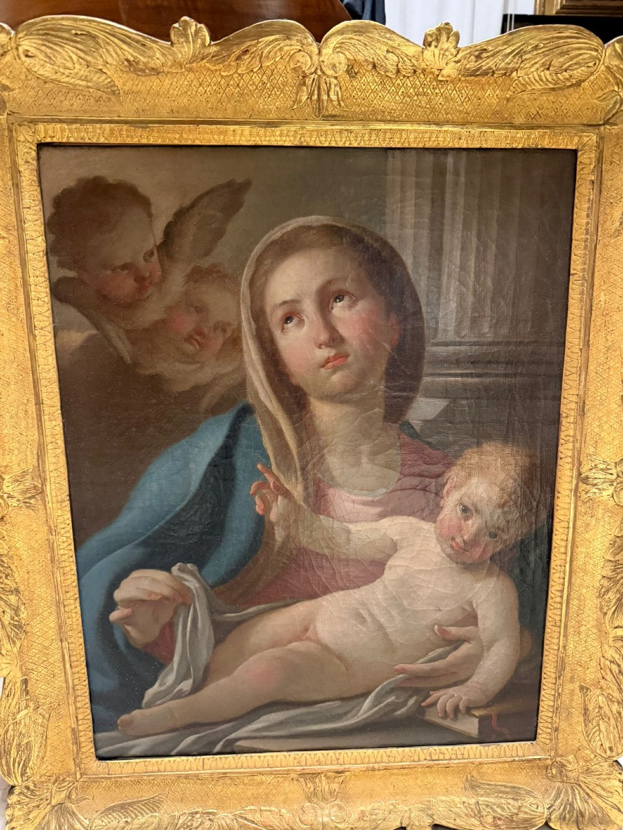 Francesco De Mura  ( Napoli 21 aprile 1696 – Napoli 19 agosto 1782 ) Vergine col Bambino-photo-2