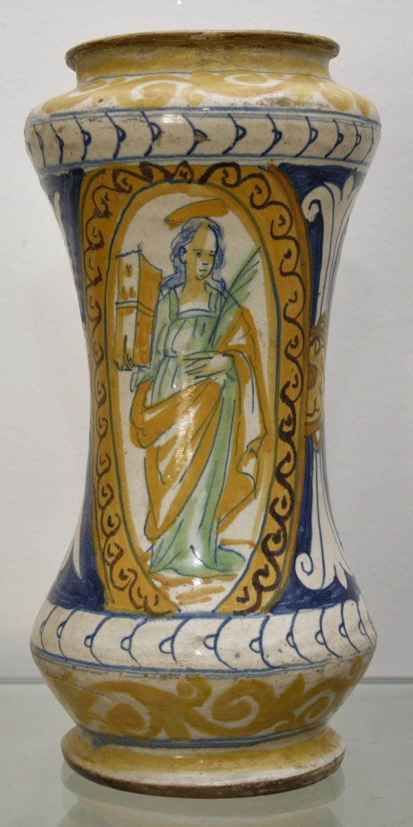 Albarello in maiolica di Sciacca