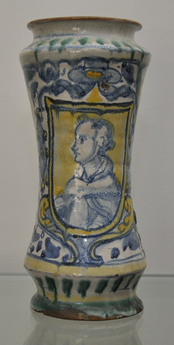 Albarello in maiolica di Sciacca